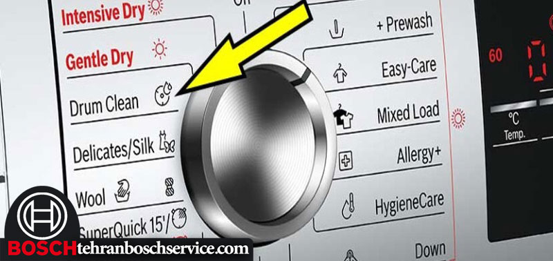مراحل اجرای برنامه drum clean در لباسشویی بوش 