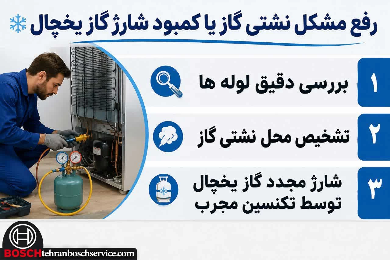 نشتی گاز یا کمبود شارژ گاز