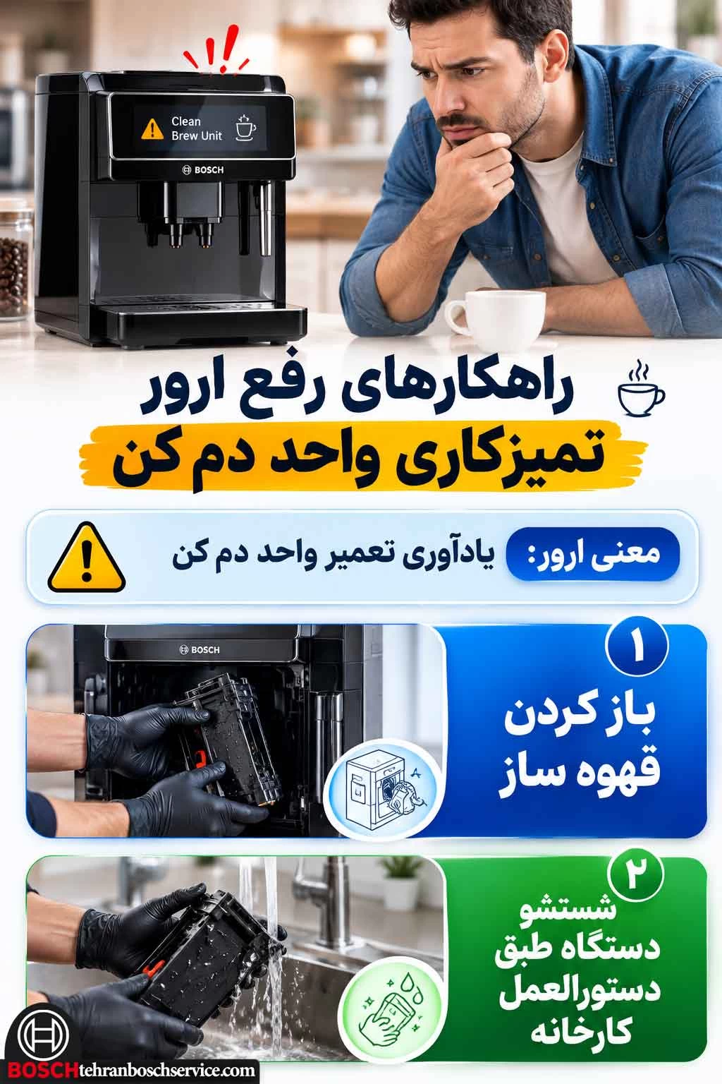 پیغام تمیزکاری واحد دم کن