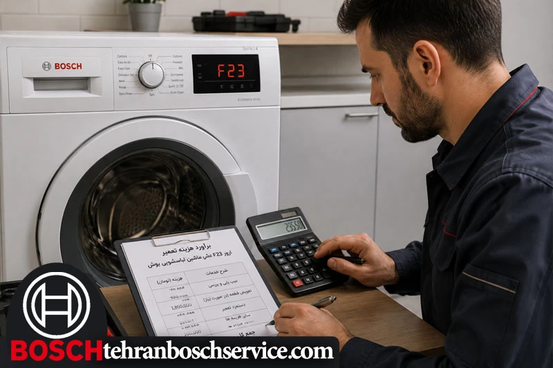 هزینه تعمیر ارور F23 ماشین لباسشویی بوش