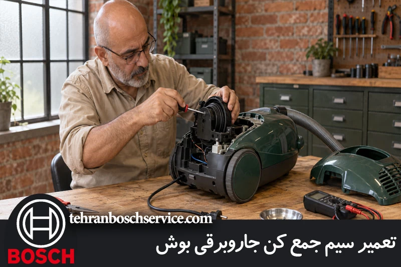 تعمیر سیم جمع کن جاروبرقی بوش