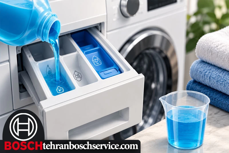 میزان مناسب مایع لباسشویی برای هر بار شستشو در ماشین لباسشویی BOSCH