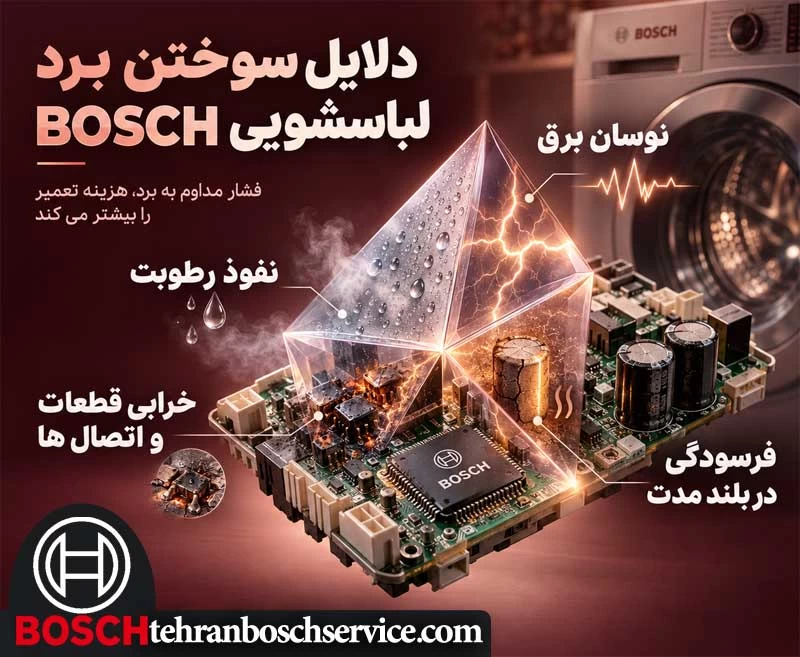 دلایل سوختن برد لباسشویی BOSCH