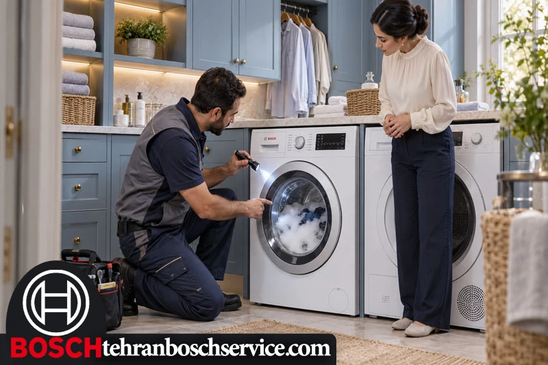 علت ماندن کف در ماشین لباسشویی بوش