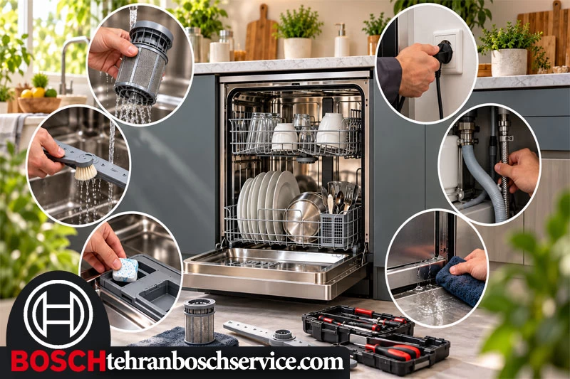 راهنمای تعمیر و نگهداری ظرفشویی Bosch در منزل