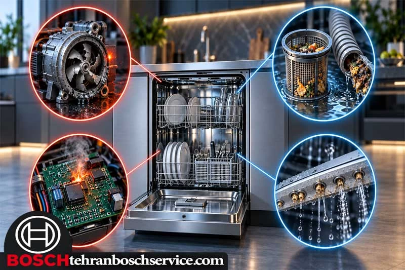 علت های رایج خرابی ماشین ظرفشویی بوش