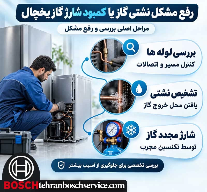نشتی گاز یا کمبود شارژ گاز