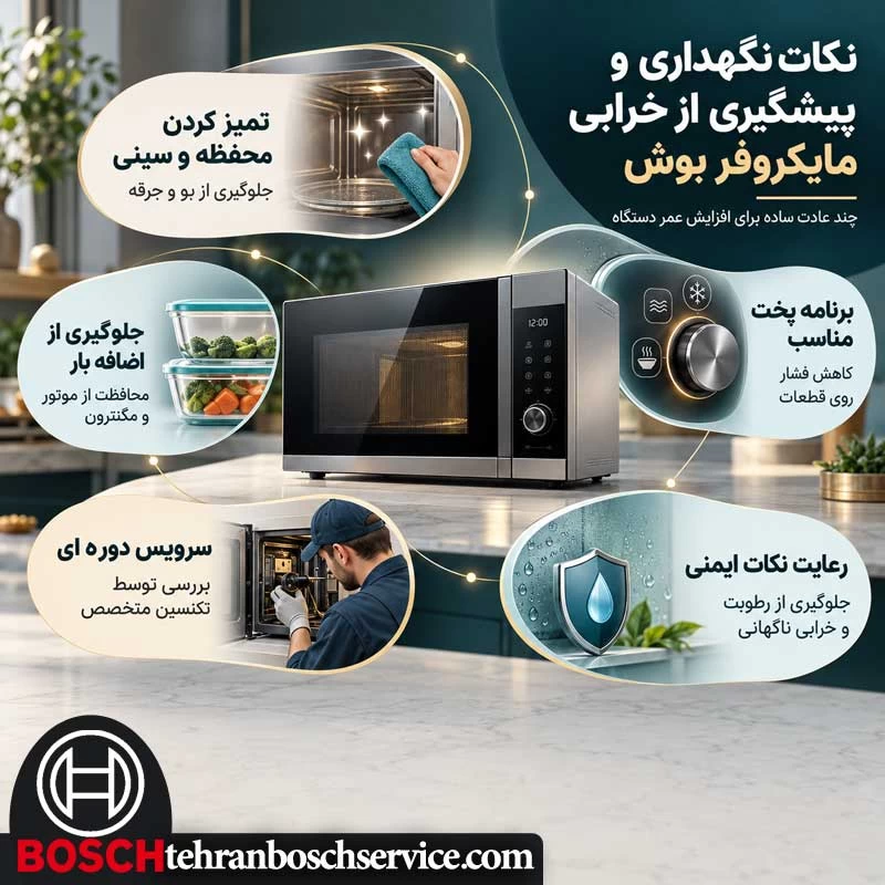 نکات نگهداری و پیشگیری از خرابی مایکروفر بوش