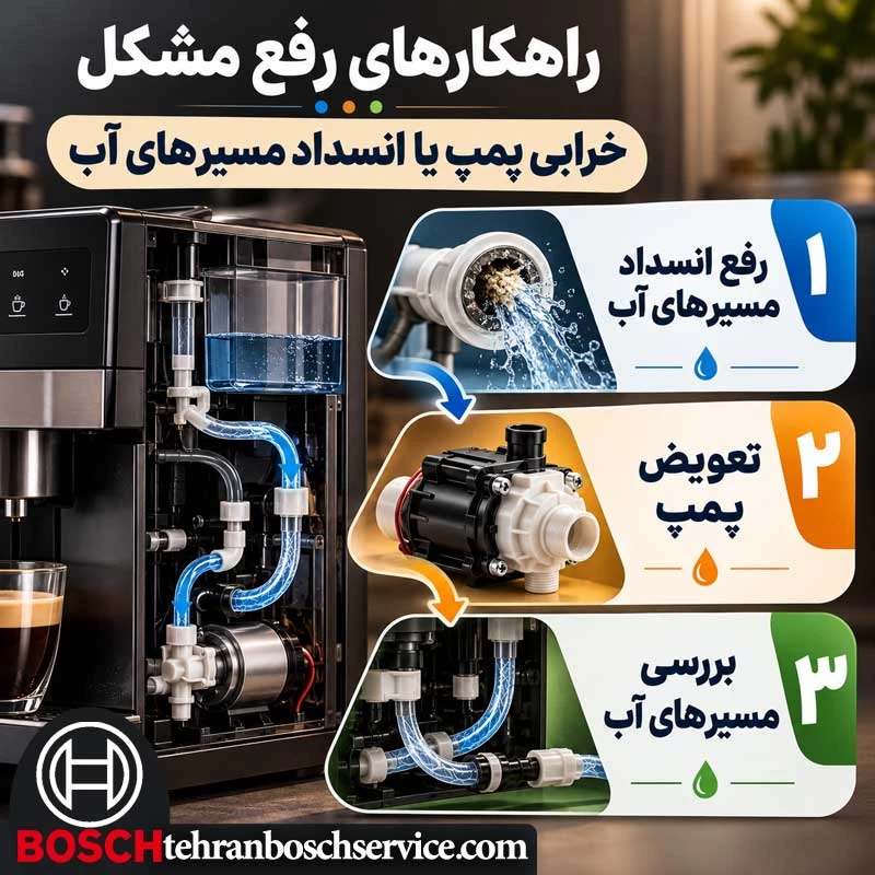 خرابی پمپ یا انسداد مسیرهای آب